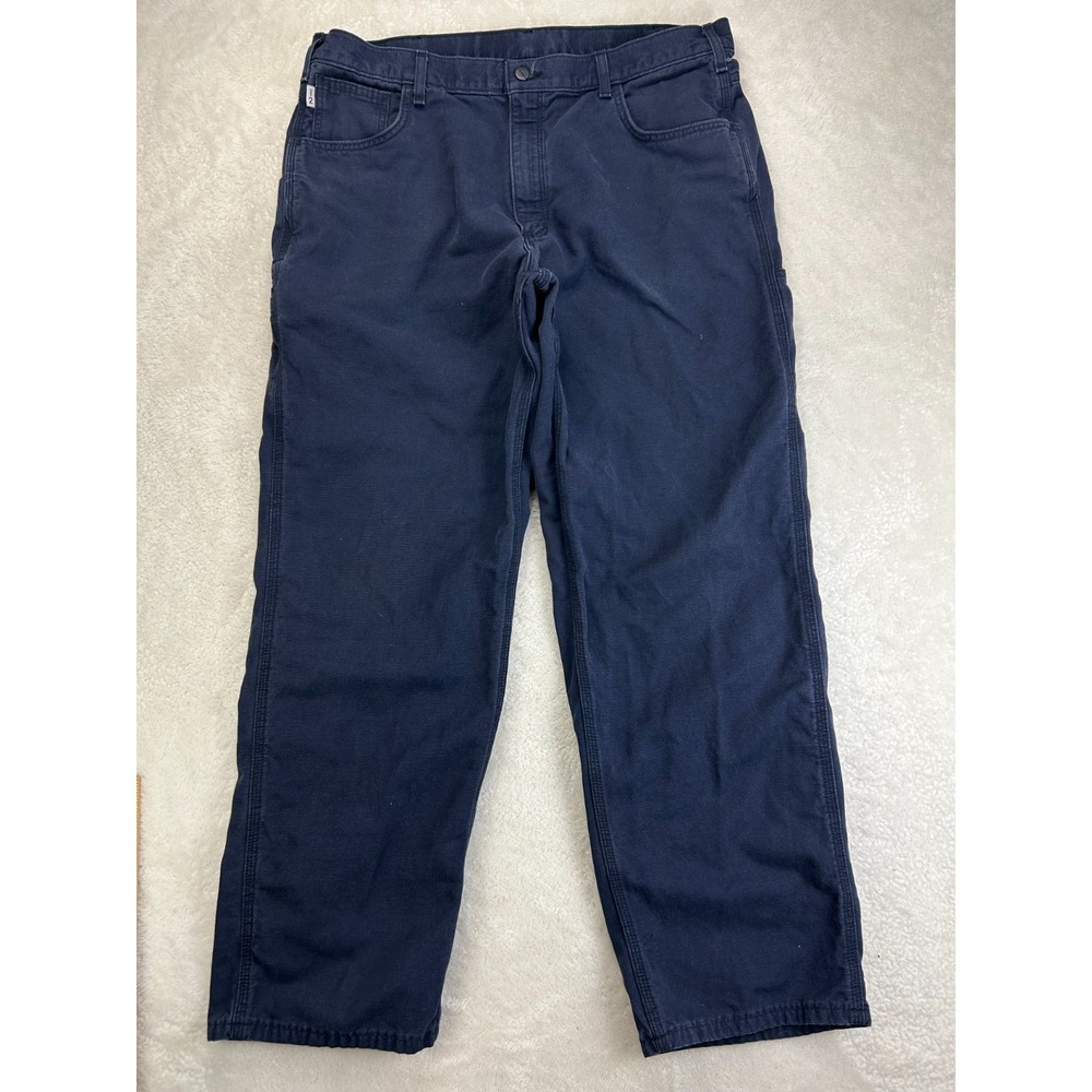 Carhartt FR Pants Mens 40x32 Blue Workwear Carpenter Fire Resistant Oilfield